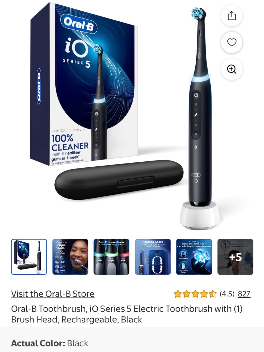 Oral‑B iO Series 5 Electric Toothbrush — Black